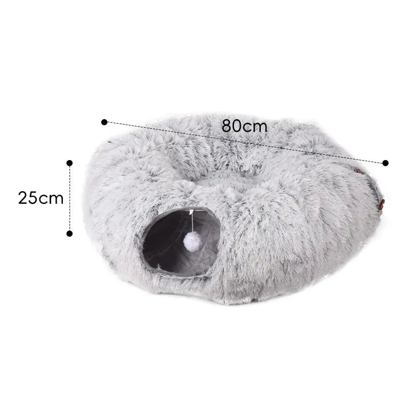 Foldable Plush Cat Tunnel Bed Zippmart