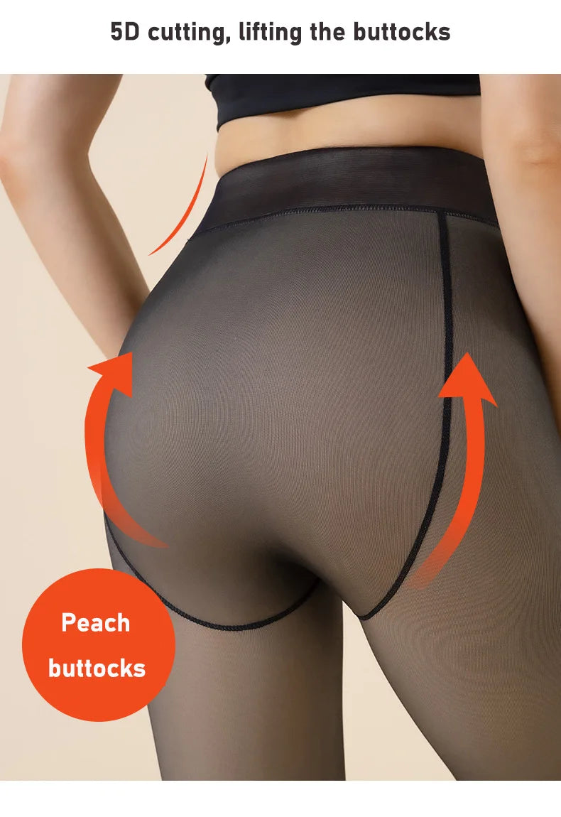 Womens Thermal Fleece Tights Thick Velvet Winter Leggings for Women Zippmart