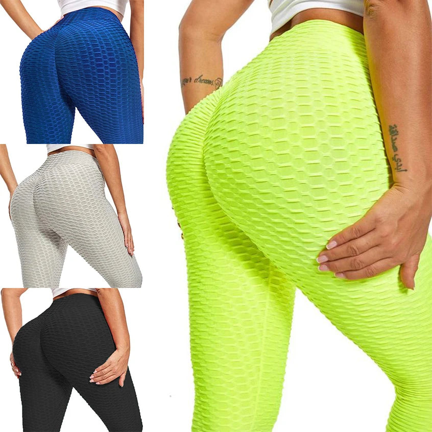 Women Seamless Push Up Leggings High Waist Anti Cellulite Peach Lift Yoga Pants Zippmart