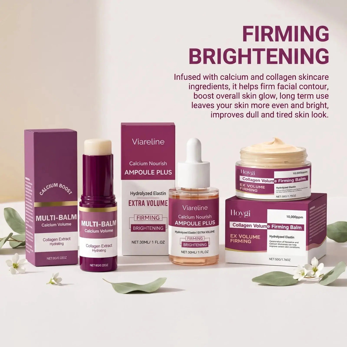 Collagen Skincare Set with Ampoule, Cream & Balm Zippmart