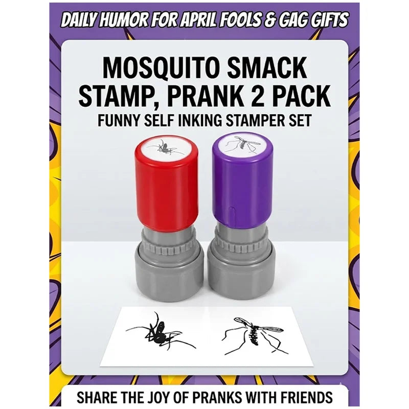 Prank Mosquito Stamp Kit – Self-Inking Funny Stamper Set for April Fools, Parties & Crafts