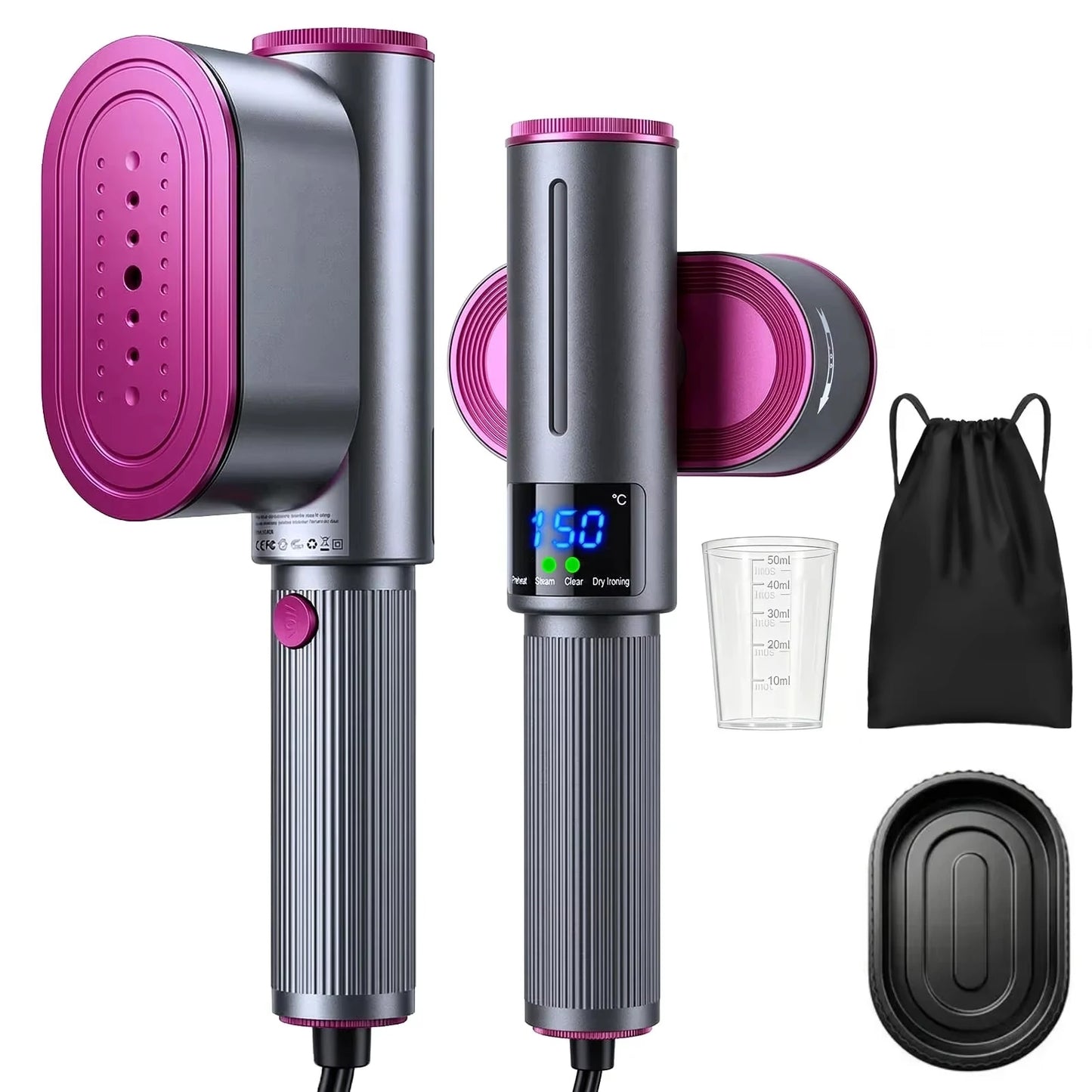Travel Steamer for Clothes2-in-1 Steam Iron & Garment Steamer with Fast Heat-Up 1200W Portable Handheld Clothes Steamer Iron