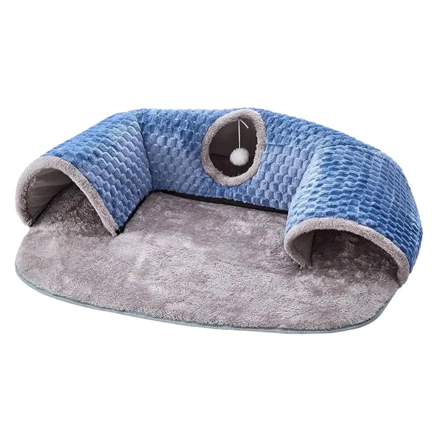 Cat Tunnel Rug Cat Activity Center Playing Ball Toys Cat Tunnel Bed Cat Carpet Tunnel for Outdoor Bunny Small Animals Kitten
