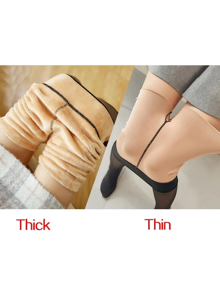 Womens Thermal Fleece Tights Thick Velvet Winter Leggings for Women Zippmart