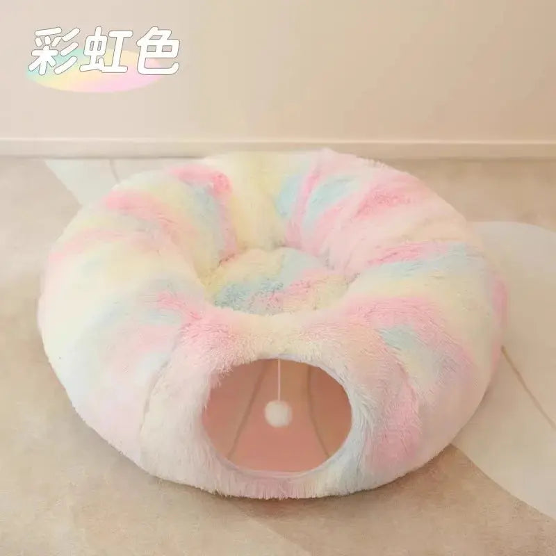 Foldable Plush Cat Tunnel Bed Zippmart