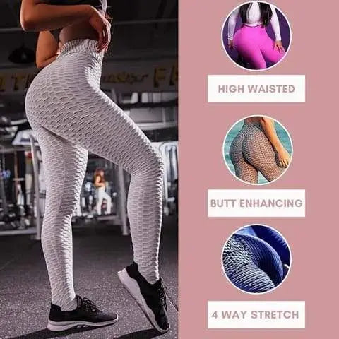 Women Seamless Push Up Leggings High Waist Anti Cellulite Peach Lift Yoga Pants Zippmart
