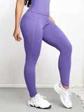 Women's High Waist Leggings With Pockets Stretch Yoga Pants Tights Push Up Fitness Running Sportswear Solid Color Pants Zippmart