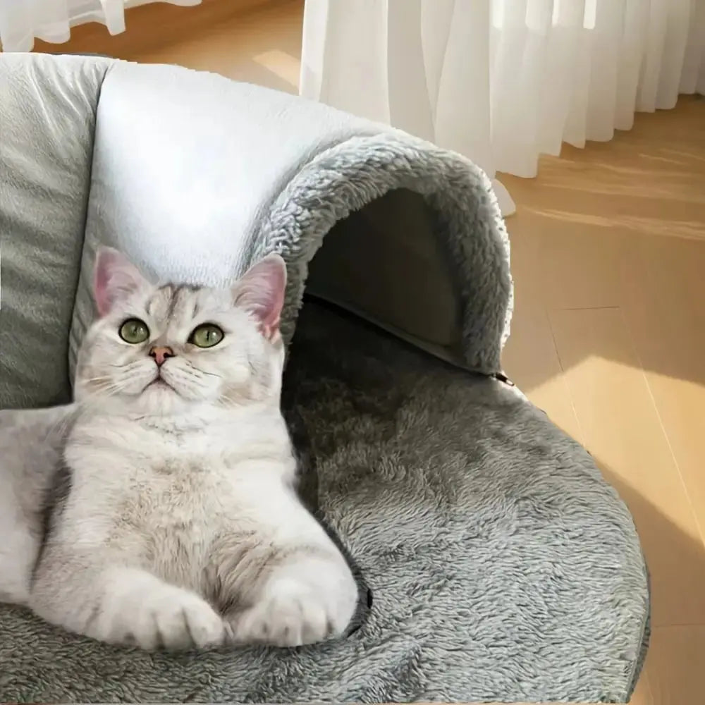 U-Shaped Plush Cat Tunnel Bed Zippmart