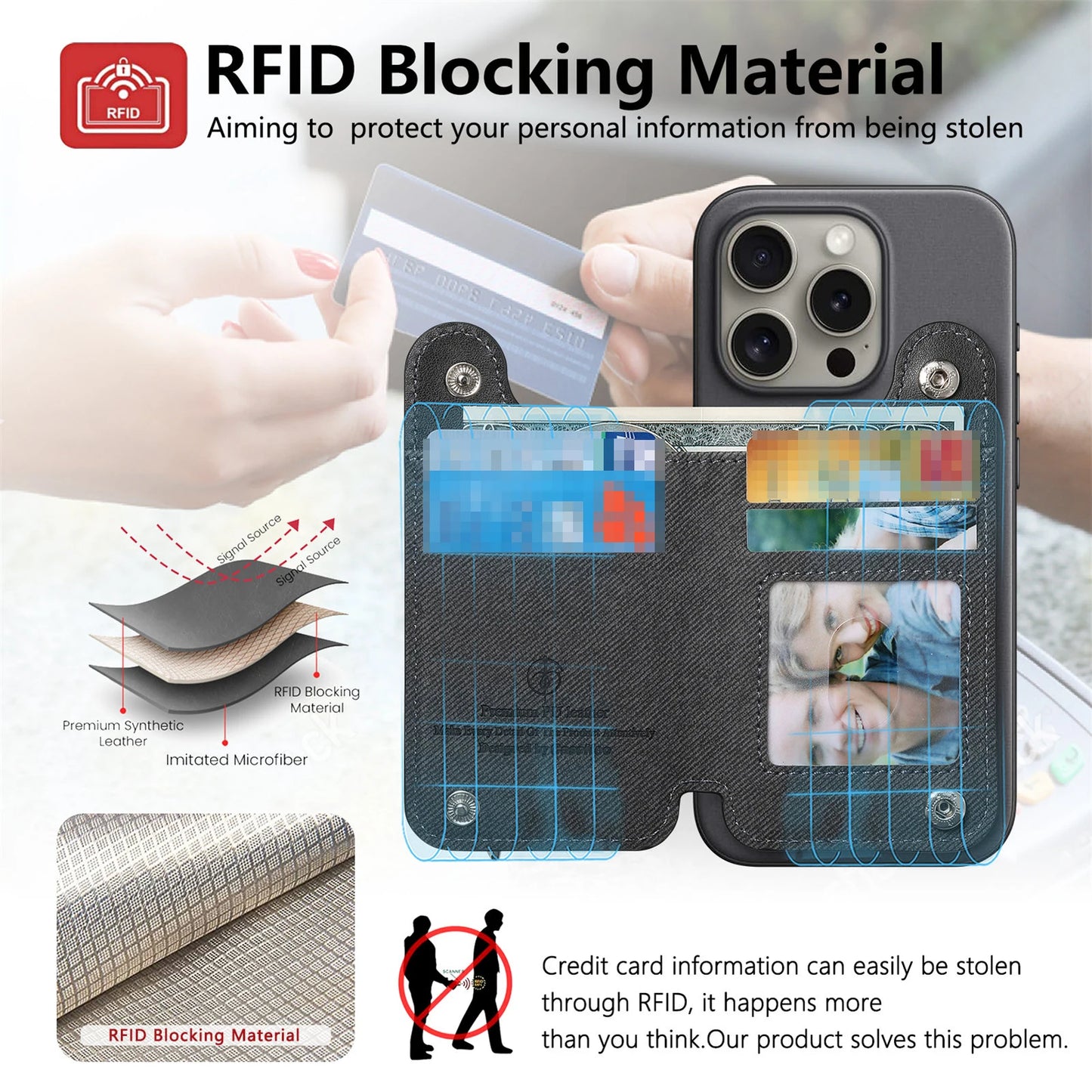 Flip Card Bag Phone Case – Zipper Wallet with Wrist Strap, Card Slots & Desk Stand