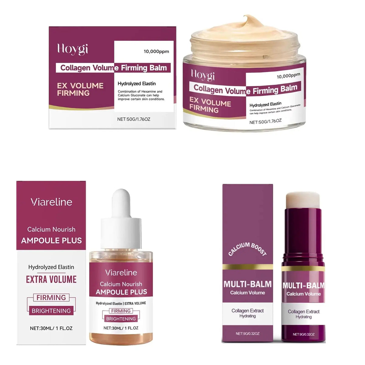 Collagen Skincare Set with Ampoule, Cream & Balm Zippmart