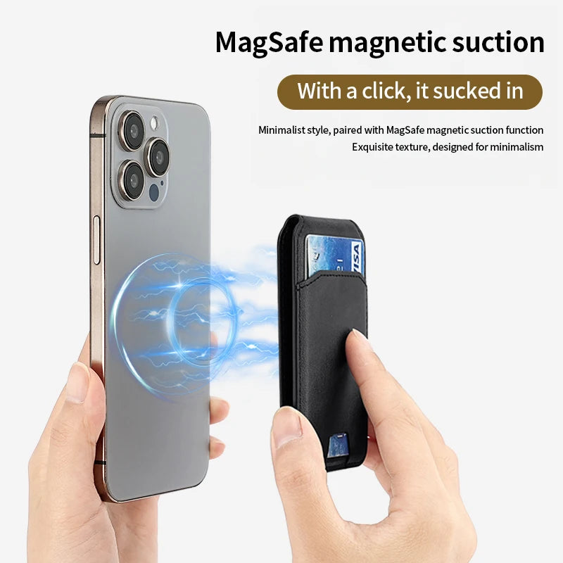Luxury MagSafe Magnetic Leather Wallet Case – Card Holder Cover for iPhone 16/15/14/13/12