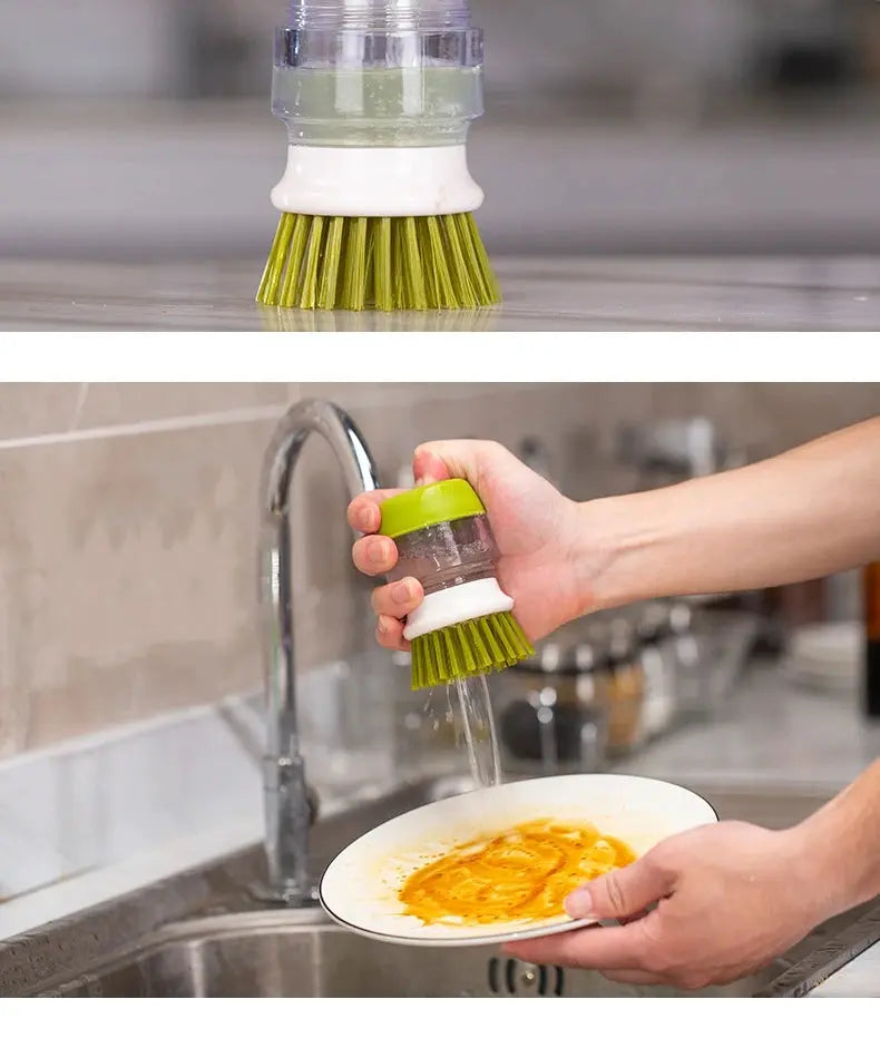 Dish Brush with Soap Dispenser Zippmart