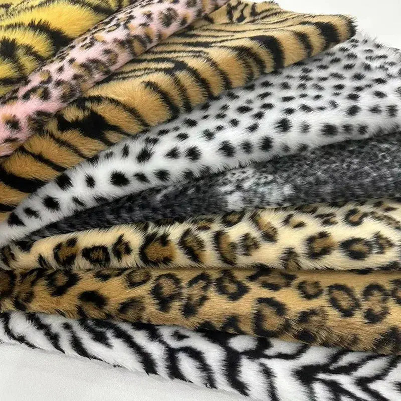 Leopard Print Faux Fur Fabric Zippmart