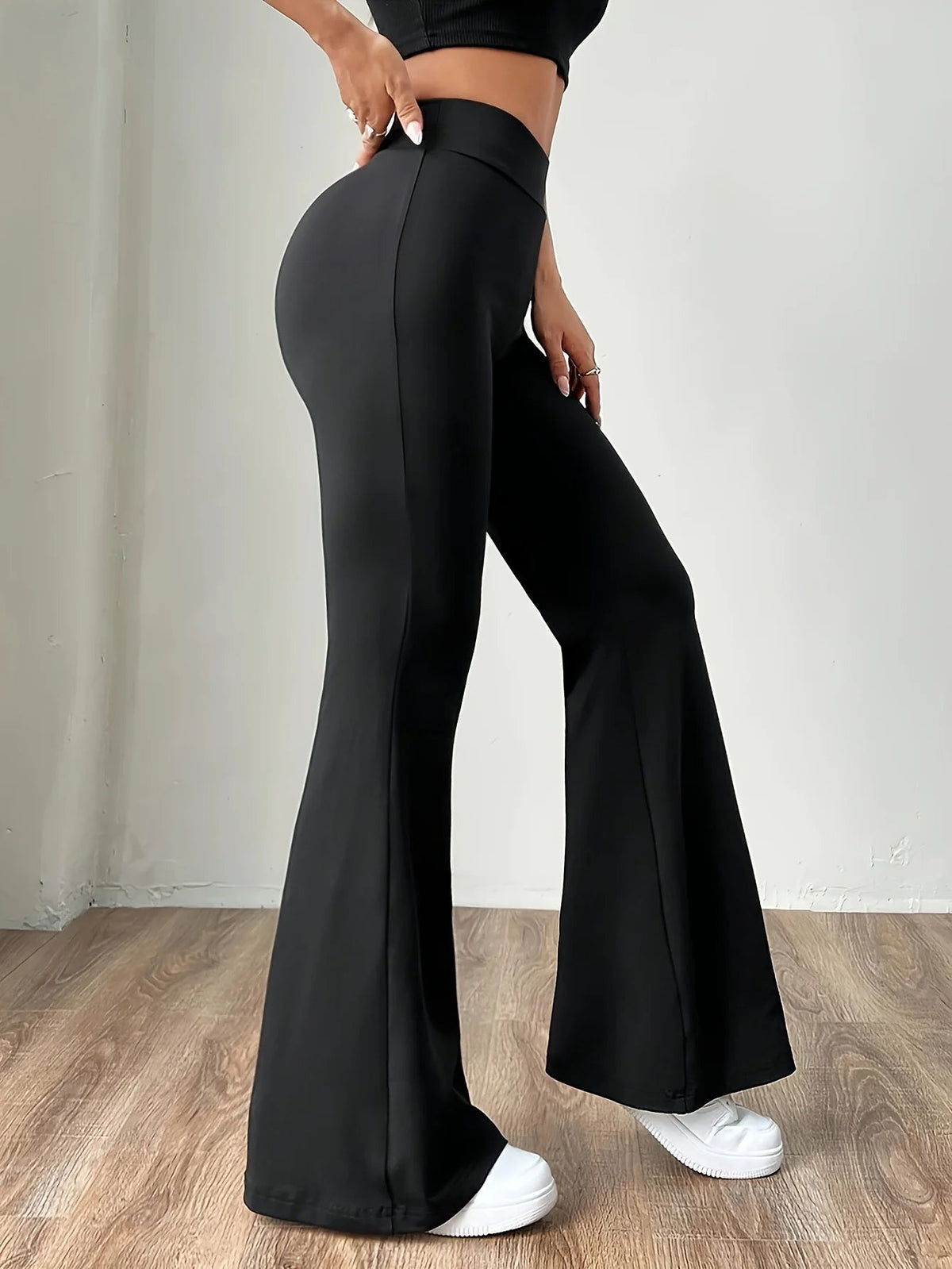 Womens High Waisted Tummy Control Flare Leggings Stretchy Ankle Length All Season Zippmart