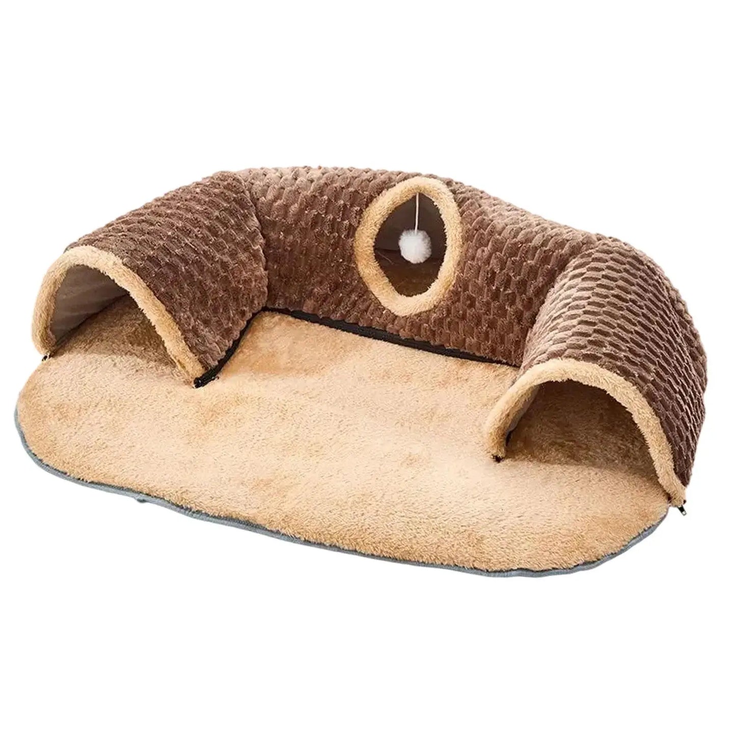 Cat Tunnel Rug Cat Activity Center Playing Ball Toys Cat Tunnel Bed Cat Carpet Tunnel for Outdoor Bunny Small Animals Kitten