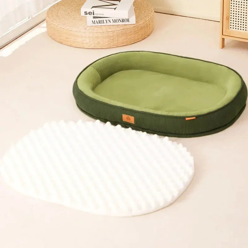 Washable Plush Corduroy Dog Bed Zippmart