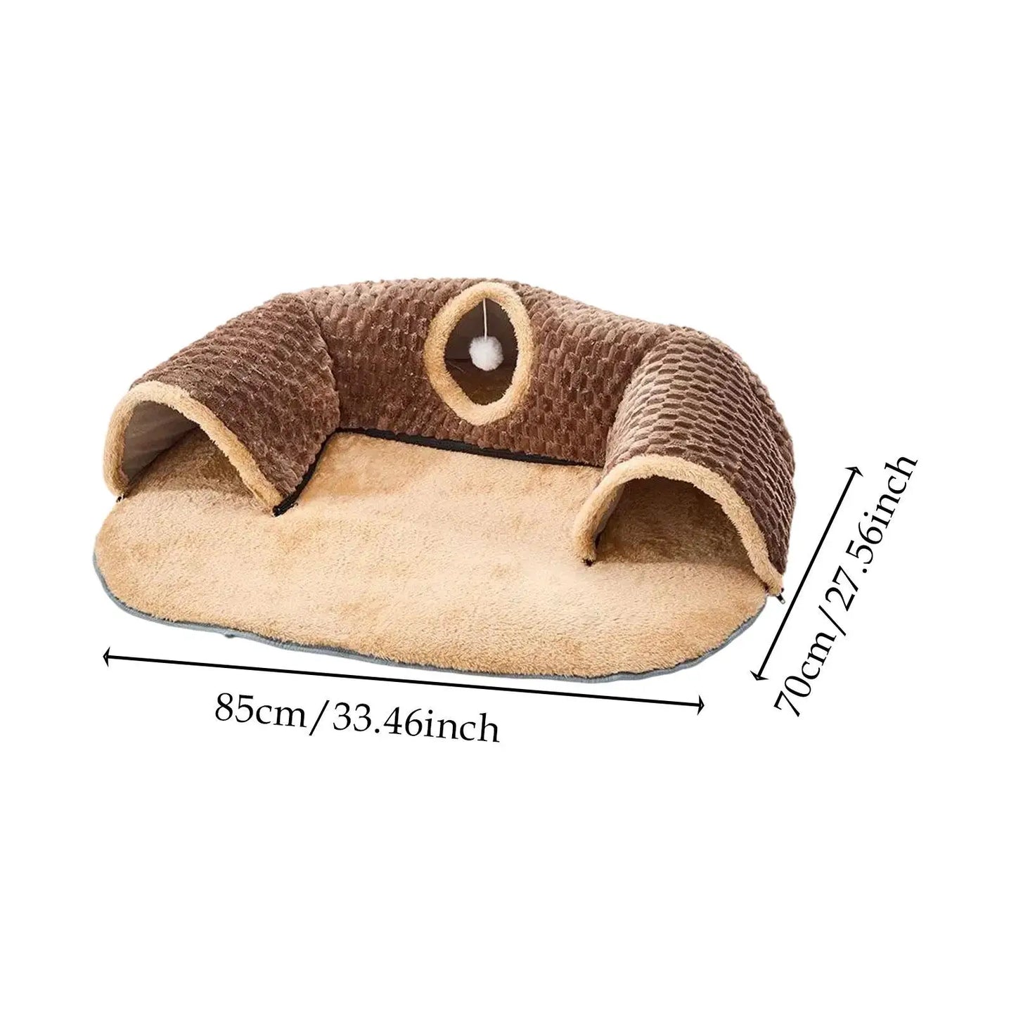 Cat Tunnel Rug Cat Activity Center Playing Ball Toys Cat Tunnel Bed Cat Carpet Tunnel for Outdoor Bunny Small Animals Kitten