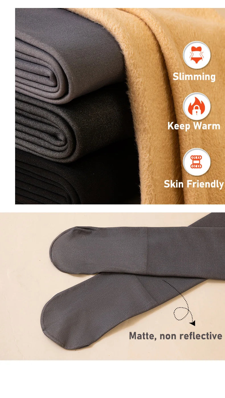 Womens Thermal Fleece Tights Thick Velvet Winter Leggings for Women Zippmart