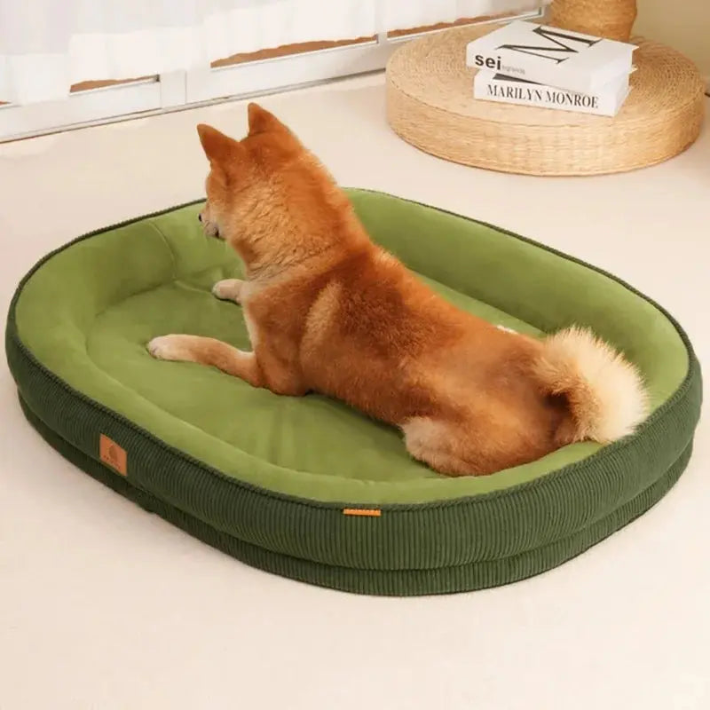 Washable Plush Corduroy Dog Bed Zippmart