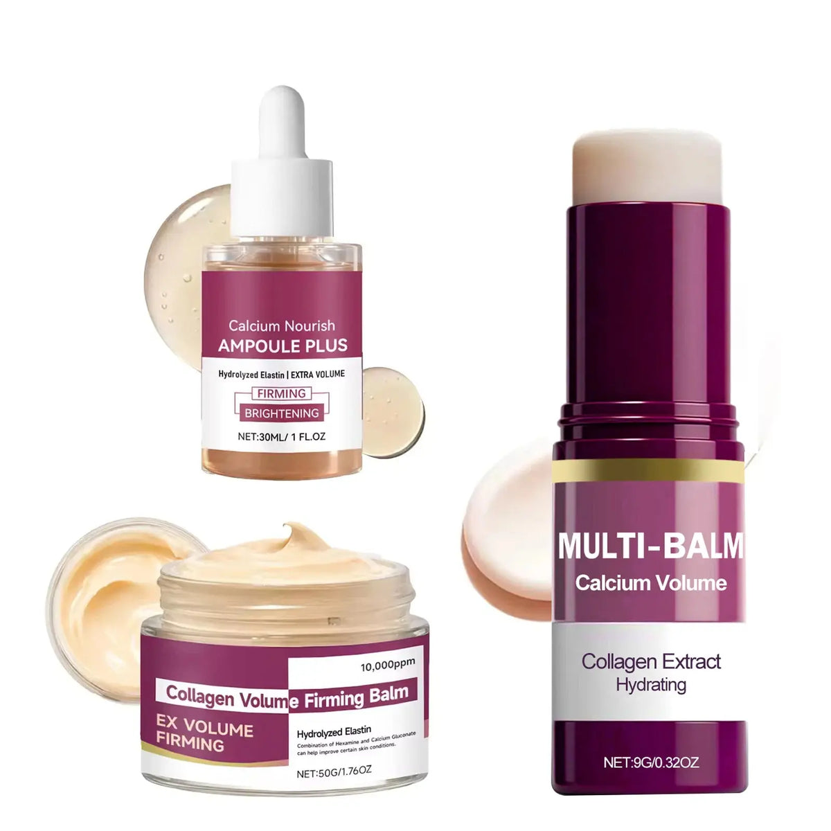 Collagen Skincare Set with Ampoule, Cream & Balm Zippmart