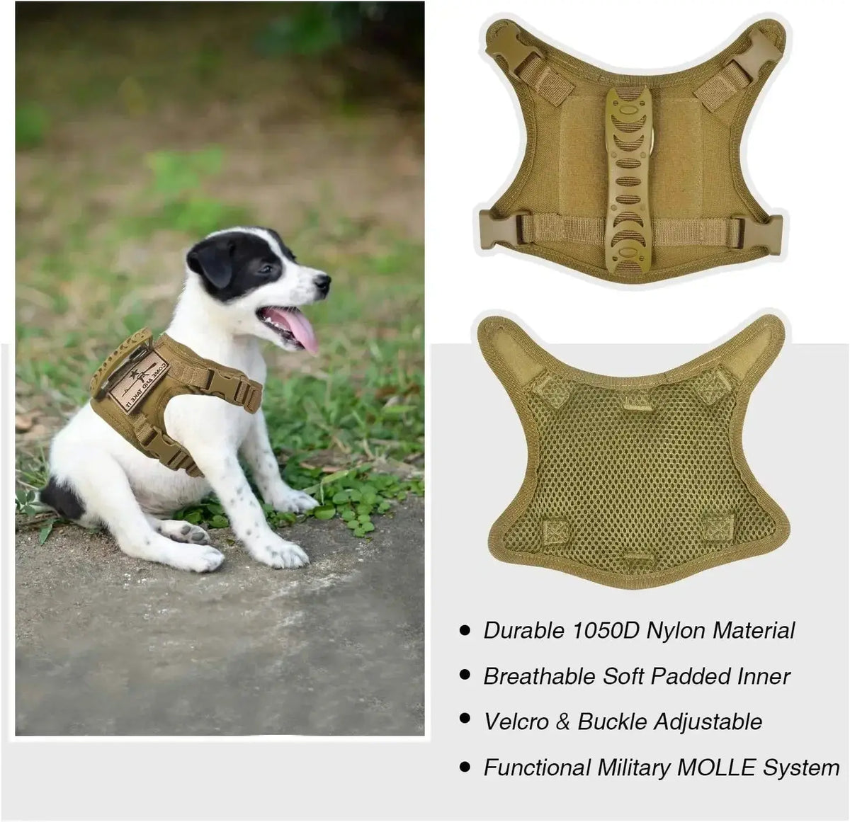 Adjustable Tactical Dog Vest Harness Zippmart