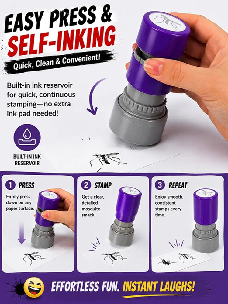 Prank Mosquito Stamp Kit – Self-Inking Funny Stamper Set for April Fools, Parties & Crafts