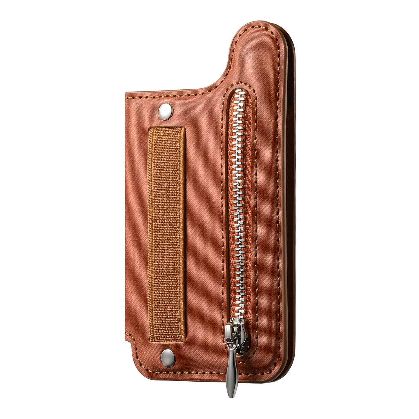 Flip Card Bag Phone Case – Zipper Wallet with Wrist Strap, Card Slots & Desk Stand