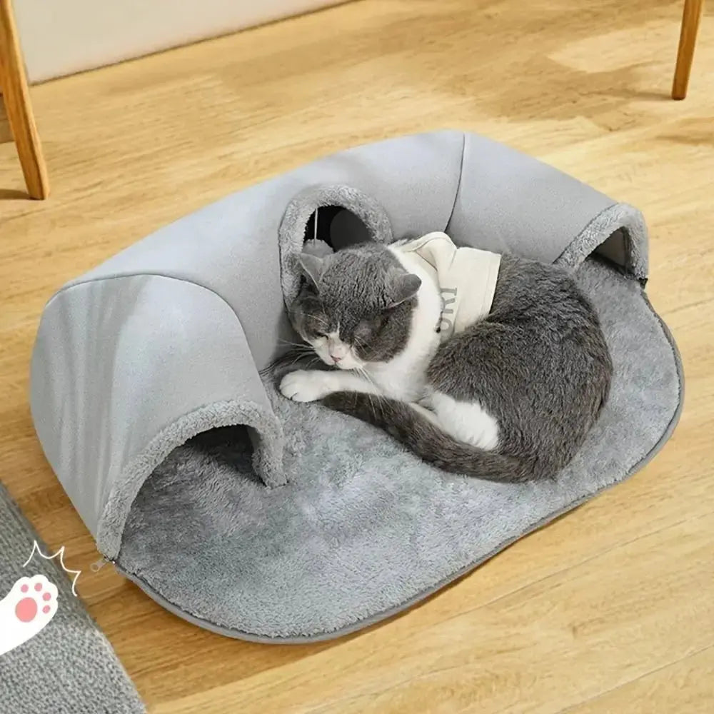 U-Shaped Plush Cat Tunnel Bed Zippmart