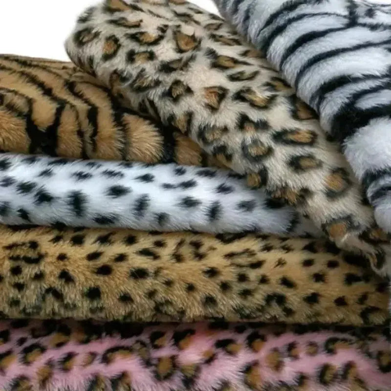 Leopard Print Faux Fur Fabric Zippmart