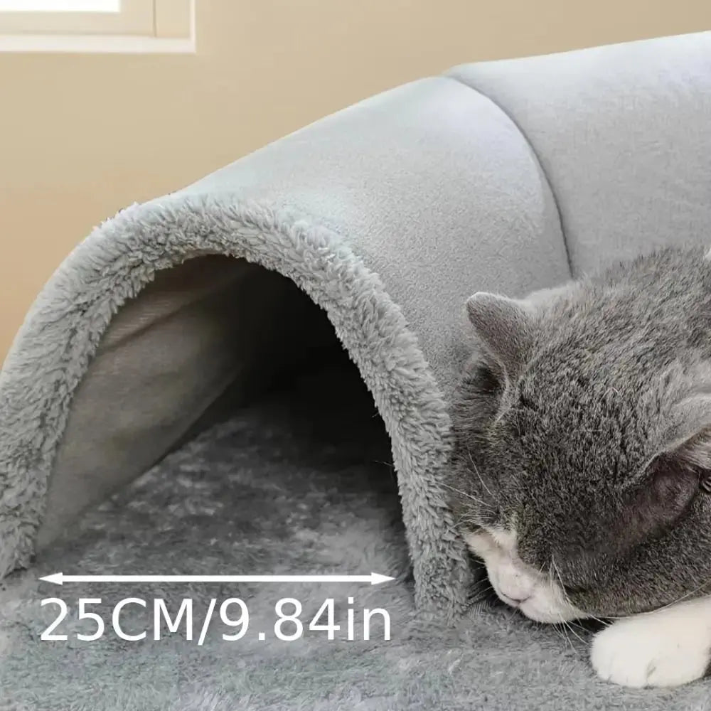 U-Shaped Plush Cat Tunnel Bed Zippmart