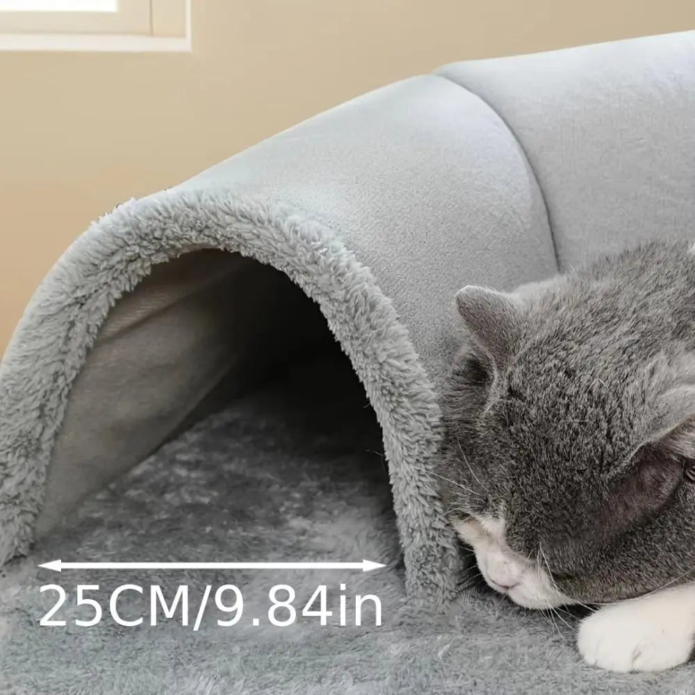 Warm Non-Slip Base Cat Tunnel Bed U-shaped Removable Washable Cat House Anti Dirty Cat Nest Pet Interactive