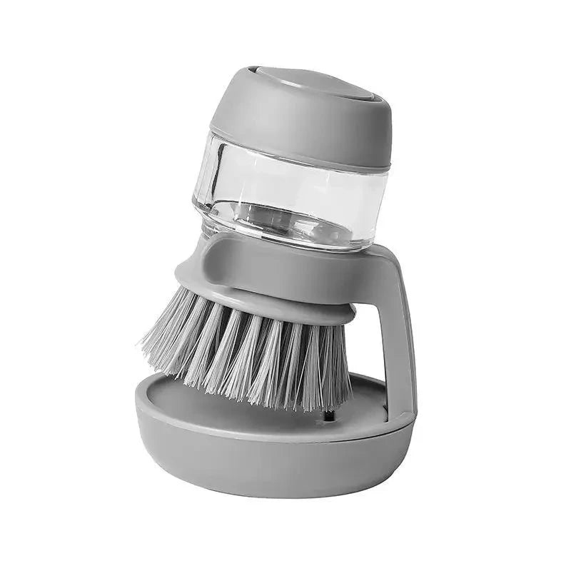 Soap Dispensing Dish Brush with Stand - Multi-Use Kitchen Scrub Palm Brush