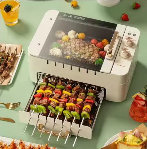 Multi-function Electric Grill for Party Kitchen Cooking\Baking\BBQ Smart 2 in 1 BBQ Grill Machine