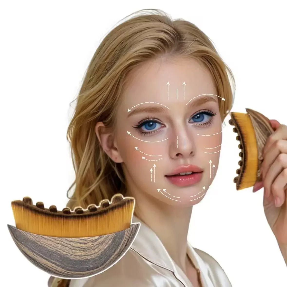 Contour Face Brush & Massage Tool – Eye, Neck & Facial Care
