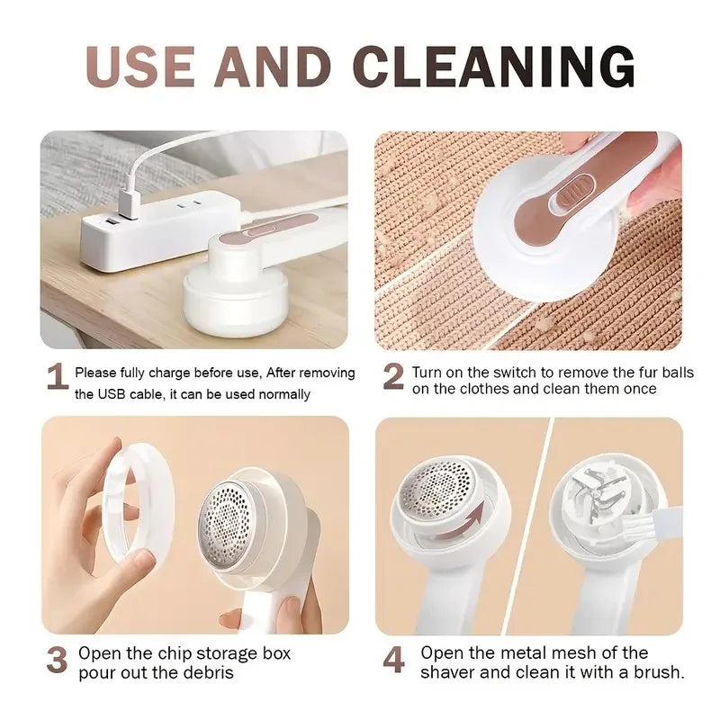 Electric Fabric Shaver & Lint Remover – USB Rechargeable Sweater Fuzz Remover