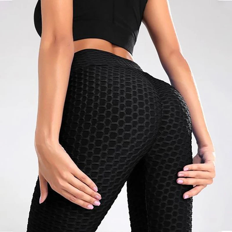 Women Seamless Push Up Leggings High Waist Anti Cellulite Peach Lift Yoga Pants Zippmart