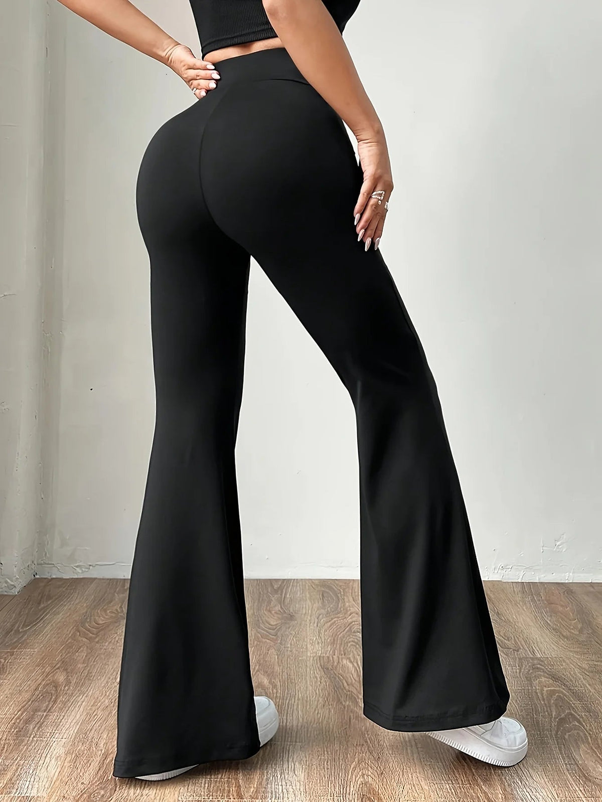 Womens High Waisted Tummy Control Flare Leggings Stretchy Ankle Length All Season Zippmart