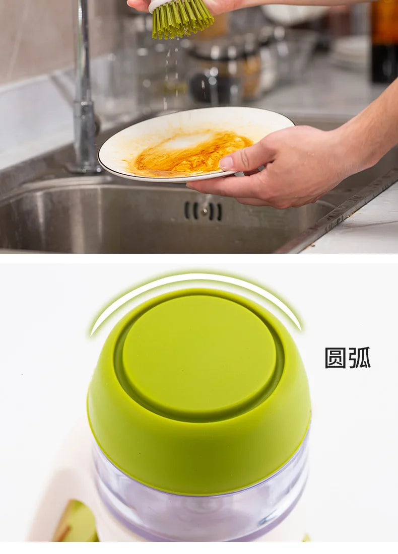 Soap Dispensing Dish Brush with Stand - Multi-Use Kitchen Scrub Palm Brush