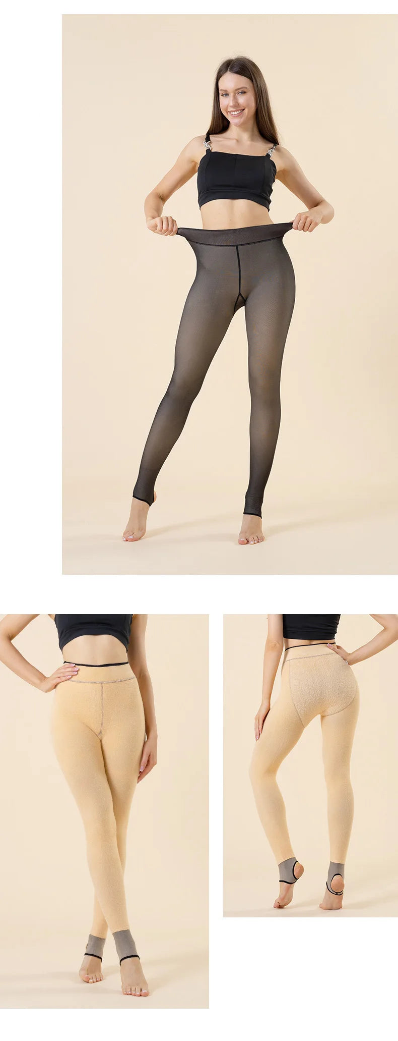 Womens Thermal Fleece Tights Thick Velvet Winter Leggings for Women Zippmart