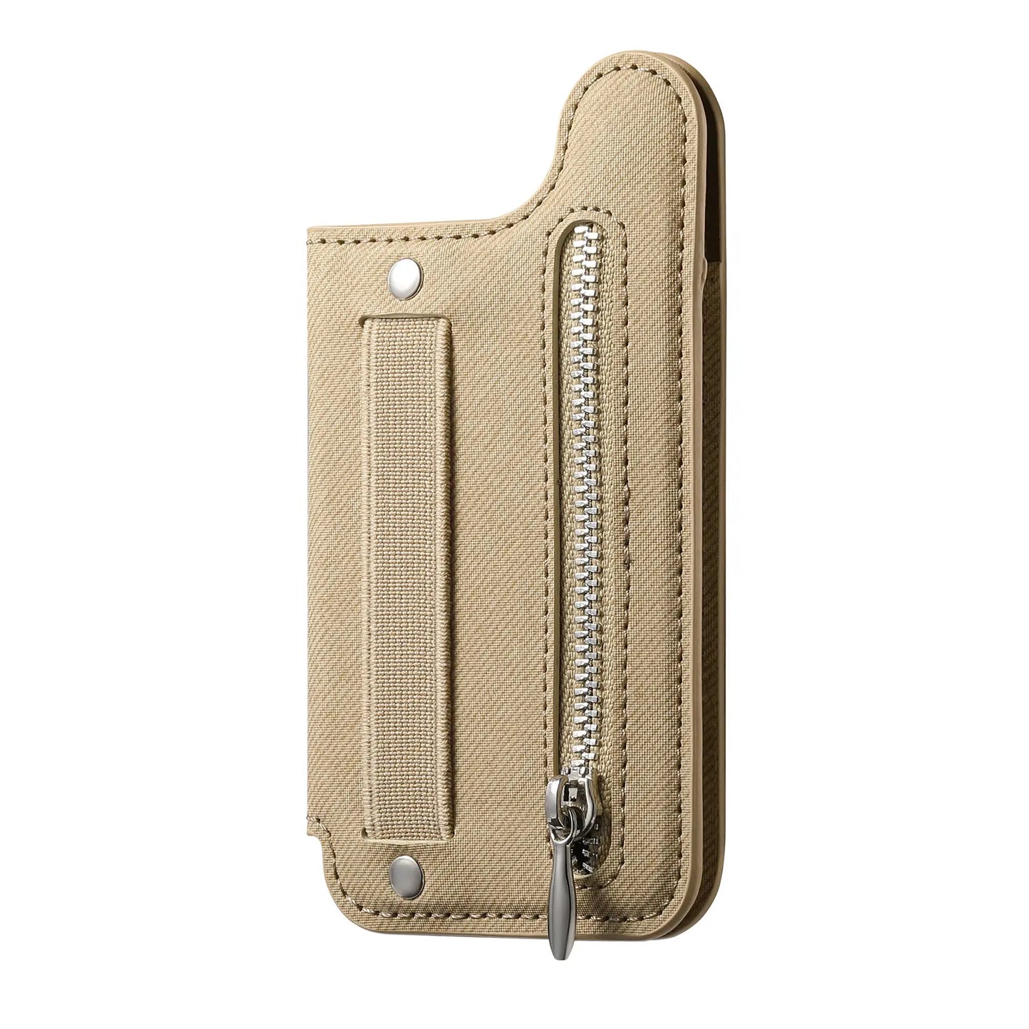 Flip Card Bag Phone Case – Zipper Wallet with Wrist Strap, Card Slots & Desk Stand