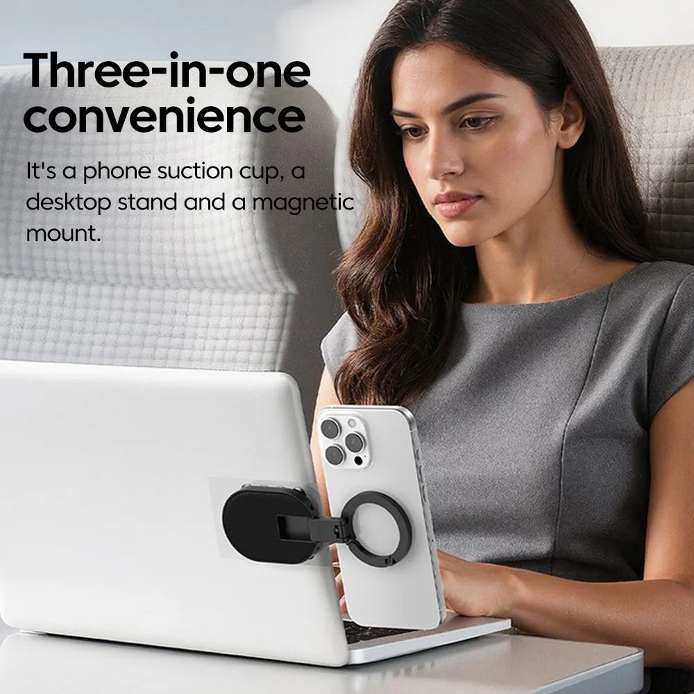3-in-1 Magnetic Phone Holder – 360° Rotatable Foldable Desk Stand