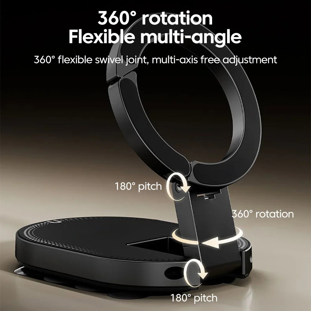 3-in-1 Magnetic Phone Holder – 360° Rotatable Foldable Desk Stand