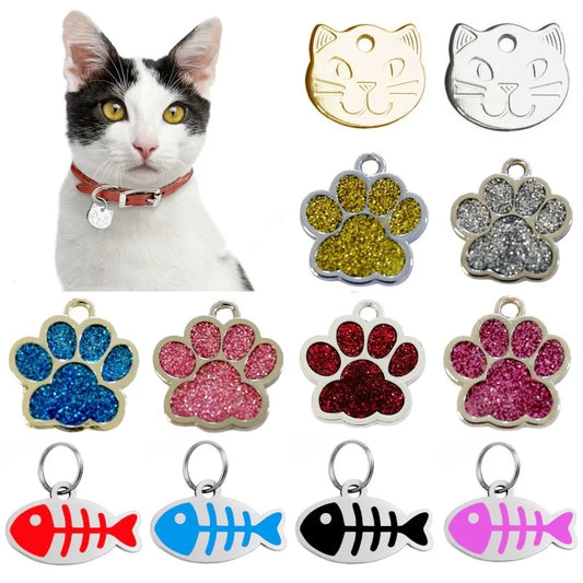 Engraving Dog Id Name Tag Personalized Pet Dog Cat Address Tags Stainless Steel Puppy Kitten Name Collar Pendant Dog Accessories