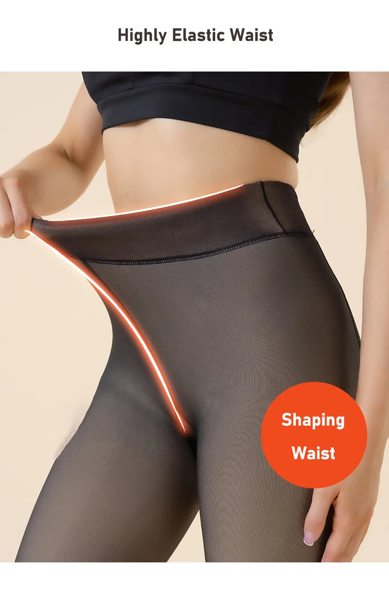 Womens Thermal Fleece Tights Thick Velvet Winter Leggings for Women Zippmart