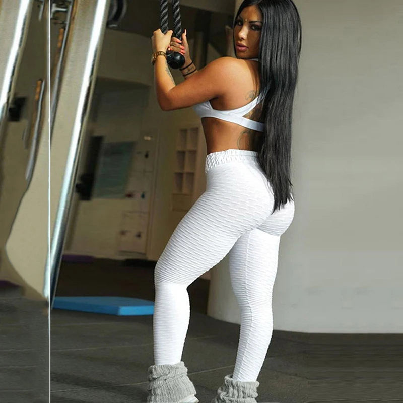 Women Seamless Push Up Leggings High Waist Anti Cellulite Peach Lift Yoga Pants Zippmart