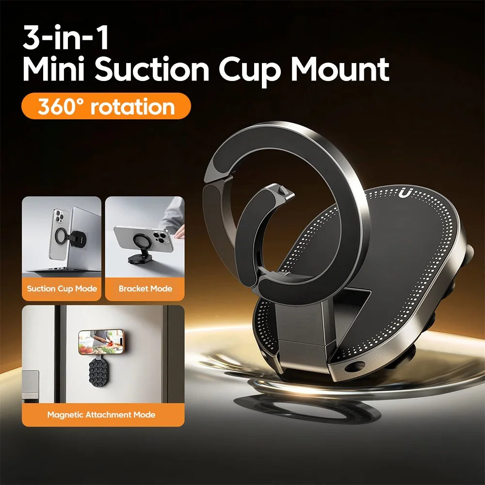 3-in-1 Magnetic Phone Holder – 360° Rotatable Foldable Desk Stand